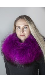 Violet-lilla Finnraccoon  fur neck warmer